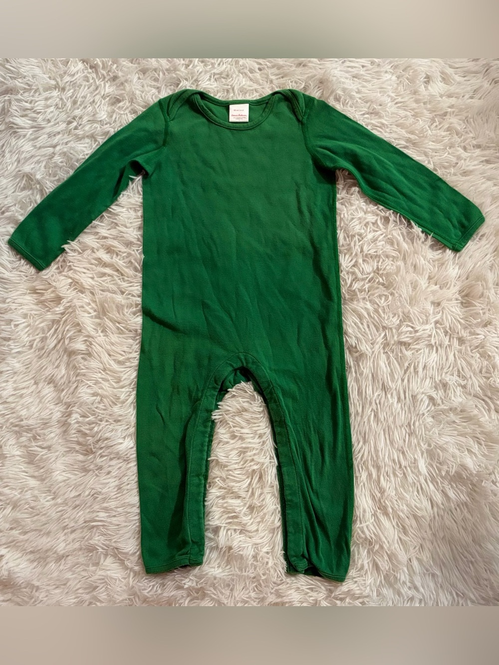 Hanna Andersson Organic Cotton One Piece Romper Pajamas Sleeper Green Unisex 3T